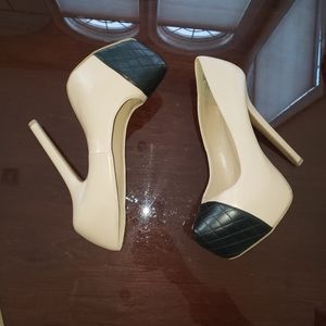 Just fab nude and black pumps